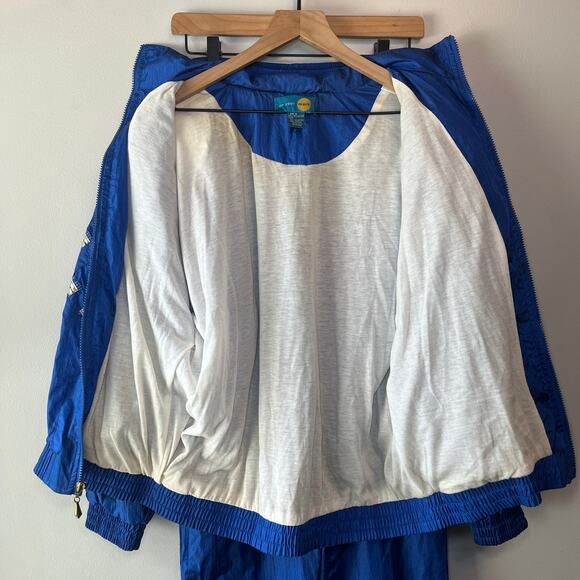 Vintage On Your Mark Women's Tracksuit Windbreaker Jacket & Pants Blue Medium - Picture 5 of 13